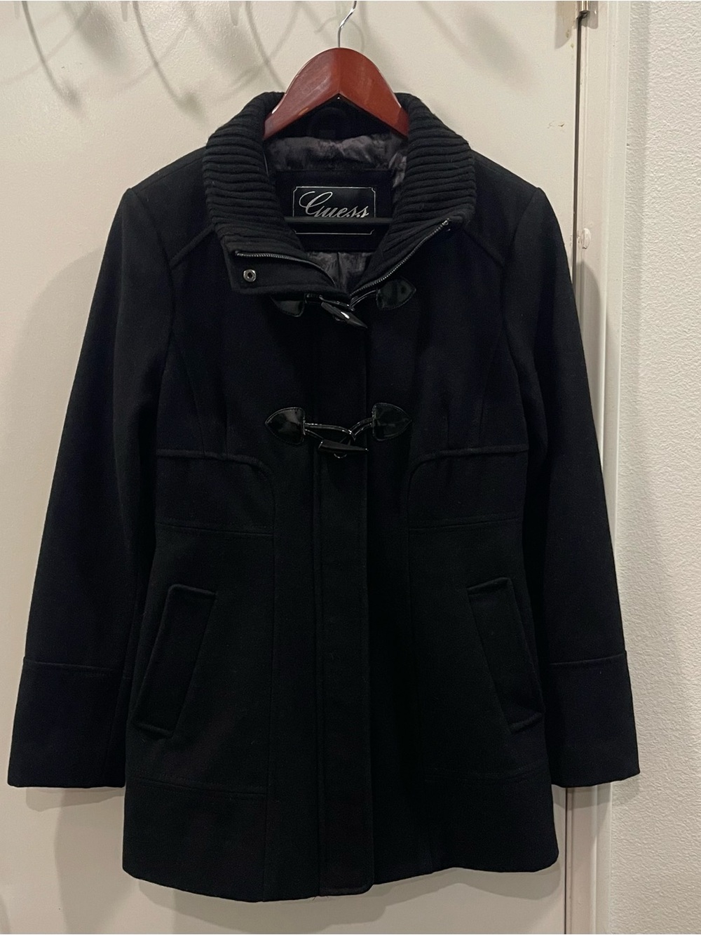 Guess Women's Black Toggle Pea Coat